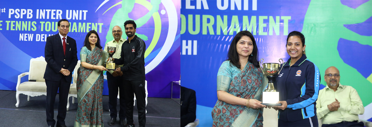 G Sathiyan and T Reeth Rishya win Men’s and Women’s Singles titles in 41st PSPB Inter Unit Table Tennis Tournament hosted by EIL