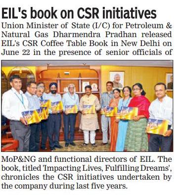 Hon Ble Union Minister Of State I C For Petroleum Natural Gas Releases Eil S Csr Coffee Table Book Times India Engineers Ltd - Times Of India Coffee Table Book Hon Ble Union Minister Of State I C For Petroleum Natural Gas Releases Eil S Csr Coffee Table Book Times India Engineers Ltd - Times Of India Coffee Table Book